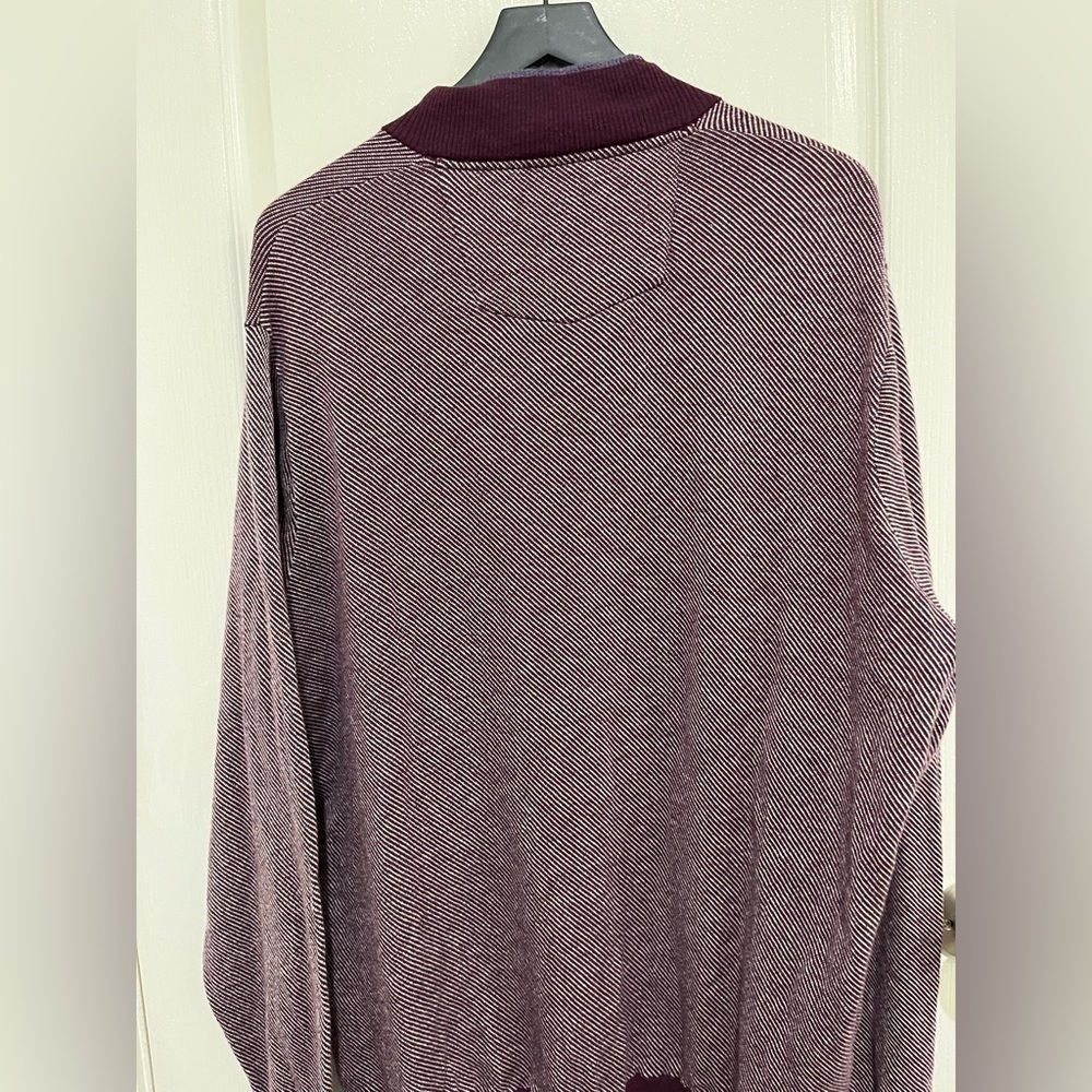 Robert Graham Rhett Burgundy 1/4 Zip Merino Cotton Blend Sweater size 3XL - Picture 6 of 6